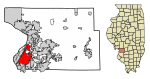 Madison County Illinois Incorporated and Unincorporated areas Granite City Highlighted